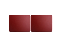 2 Peças De Mouse Pad De Couro Pvc Impermeável De Cor Pura Duplex Vinho Amarelo
