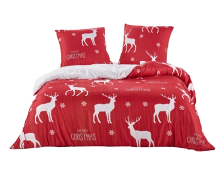 Conjunto de cama de Natal 240 x 220 cm - Vermelho M'DECO