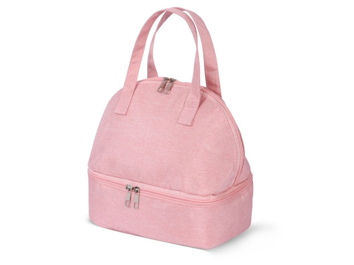 2026 bolsa de Almoço Isolada de Compartimento Duplo para Escola Piquenique Camping Rosa