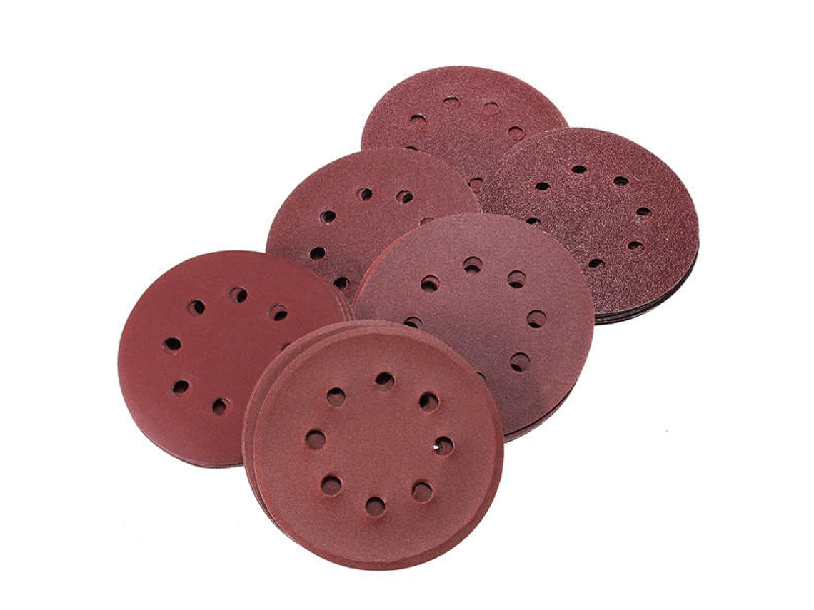 Conjunto De 60 Discos De Lixa De 5 Polegadas Com 8 Furos E Sistema De Fixação Por Velcro, Grãos 60/80/120/180/240/320.