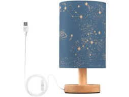 Candeeiro de Mesa Frodotgv Com Padrão Constelação e Galáxia Espacial, Candeeiro de Mesa Pequeno Para Crianças, Ideal