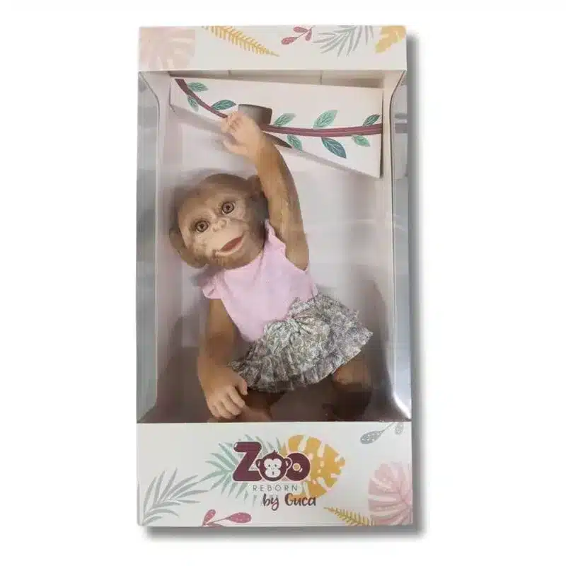 Muñeco Mono Reborn Zoo De Guca Con Traje De Flores Rosa 32 Cm 994 Gucamás De 6 Años