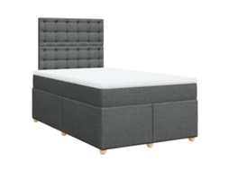 Cama Boxspring com Colchão 120x190 cm Tecido Cinzento Escuro MAISON EXCLUSIVE