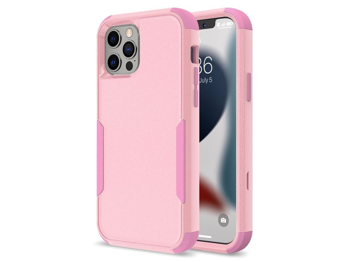 2026 capa Linjou para Iphone 13 Pro Max com Proteção Anti queda, Bumper de Borracha e Cor Rosa