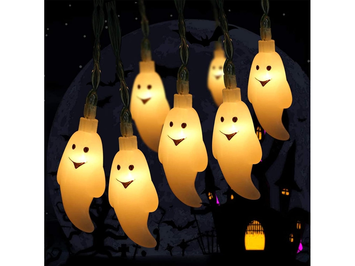 KOFIHETY Luzes De Corda Para Ambientes Internos E Externos, Assustadoras E Fofas, 3m, 20 Leds, Luzes Amarelas Quentes Com 2 Modos De Iluminação, Luzes De Hallo
