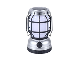 Lanterna Solar Para Acampamento, Luz De Emergência Com Carregador Portátil, Luz Led Suspensa Com Chama Cintilante Olysi Shop (prata)
