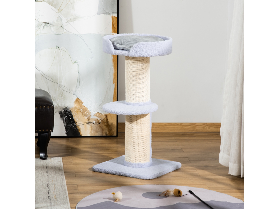 Scratching Post 36" Cat Tower With Sisal Posts Platform Cushion Multi-tier Cat Scratching Post Climbing Tree For Medium Cats Light Blue