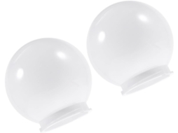 Conjunto De 2 Peças De Decoração De Parede Artística Esférica Em Acrílico Branco Para Uso Externo, Leve E Resistente.