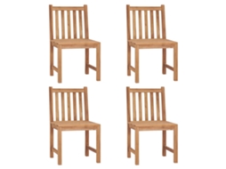 Cadeiras De Jardim 4 Pcs Madeira Teca Maciça Dkd Home Decor