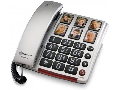 Telefone AMPLICOMMS BigTel 40 Plus Preto