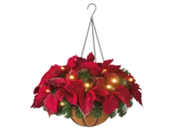 Guirlanda de Natal com vaso suspenso, ornamentos e luzes LED decorativas LAXISCREED
