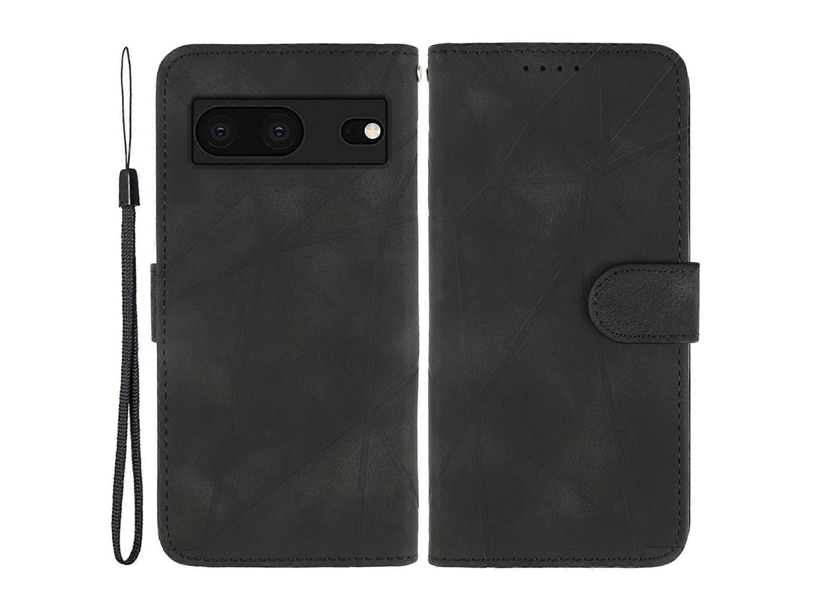 Capa Flip De Couro Com Linhas Impressas Para Google Pixel 8