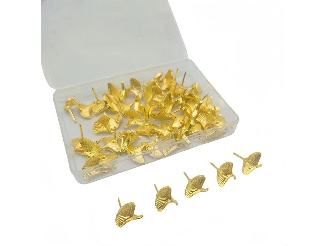 Conjunto De 30 Alfinetes Decorativos Com Design Folha Ginkgo, Incluindo Estojo Para Armazenamento