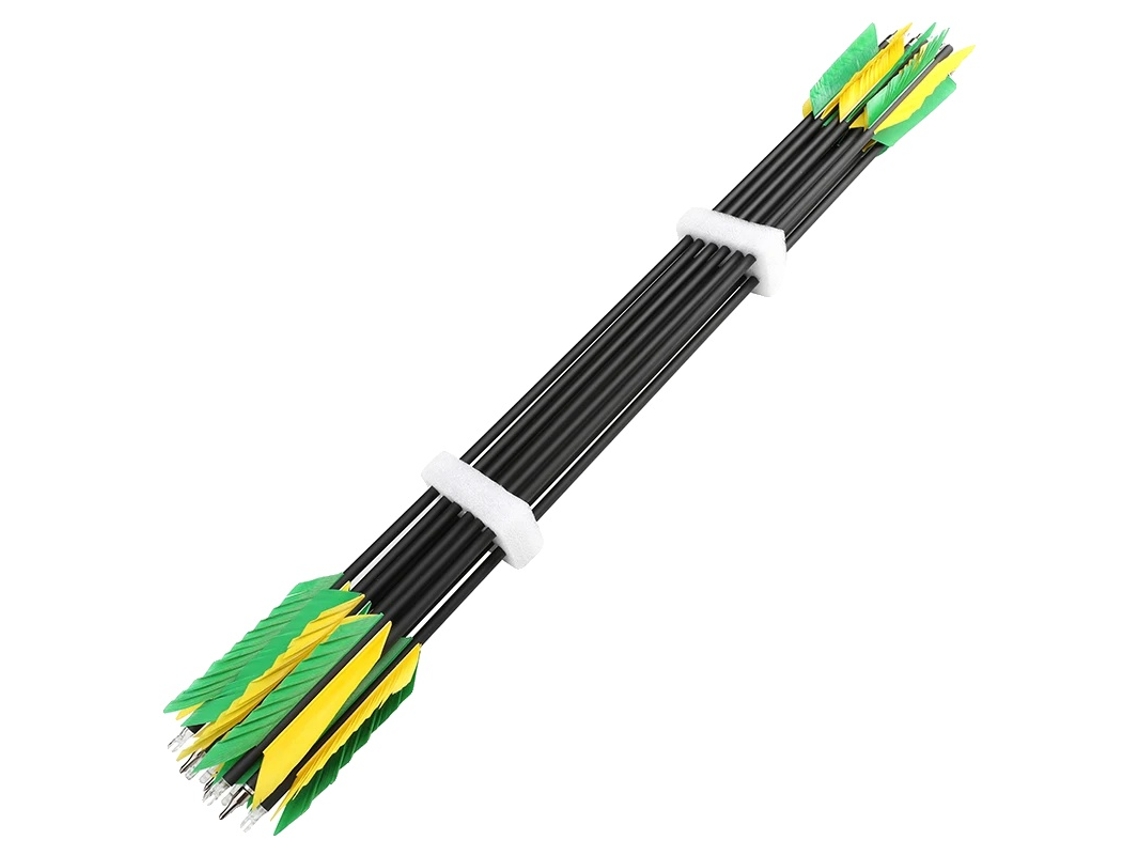 Flechas, Material De Carbono, 31,5 Polegadas De Comprimento, 12pcs Verde
