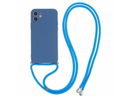 Correia Casa Para Iphone 11 Pele Sintética Azul
