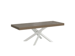 Mesa Extensível Volantis Premium Cinza Pomba 200/304x90 Cm Com Pés Brancos Itamoby