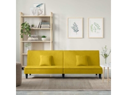 Sofá cama - Sofá da Sala - Sofá de Relaxamento Veludo Amarelo HARLANV1