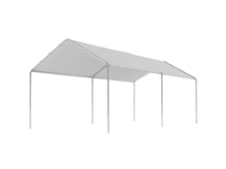 Tenda de garagem 3x6 m, portátil, impermeável, cobertura PE, estrutura aço galvanizado branca | S/MARCA