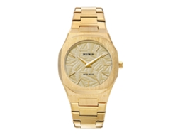 Relógio De Quartzo Masculino (dourado) Com Folhas Em Relevo