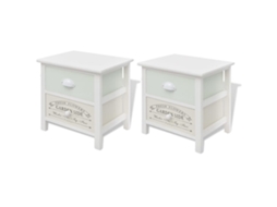 Bedside Cabinet, Bedside Cabinets Vidaxl Branco Madeira De Paulownia (n/a)