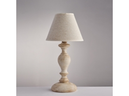 Cascina - Candeeiro De Mesa De Madeira Branco E Cinza Pomba 1 Abajur Dm.20 H.39 - Ø20 - Bl265-lt-bt
