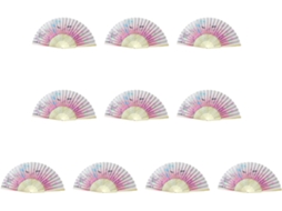 Conjunto De 10 Leques Tradicionais Chineses De Bambu Dobráveis Com Entalhes Elegantes Para Refrescar E Decorar