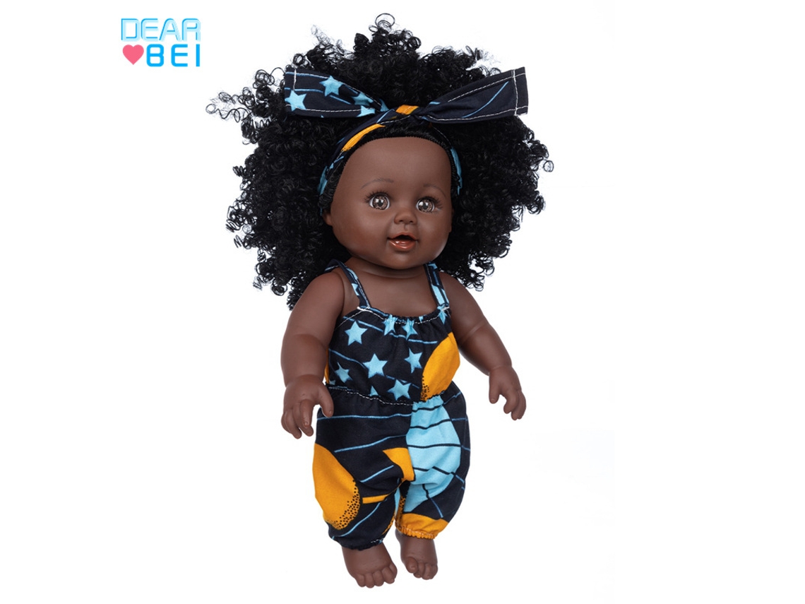 Boneca Africana De 30 Cm (12 Polegadas), Para Casinha De Brinquedo Infantil, Boneca De Conforto Para Bebês.