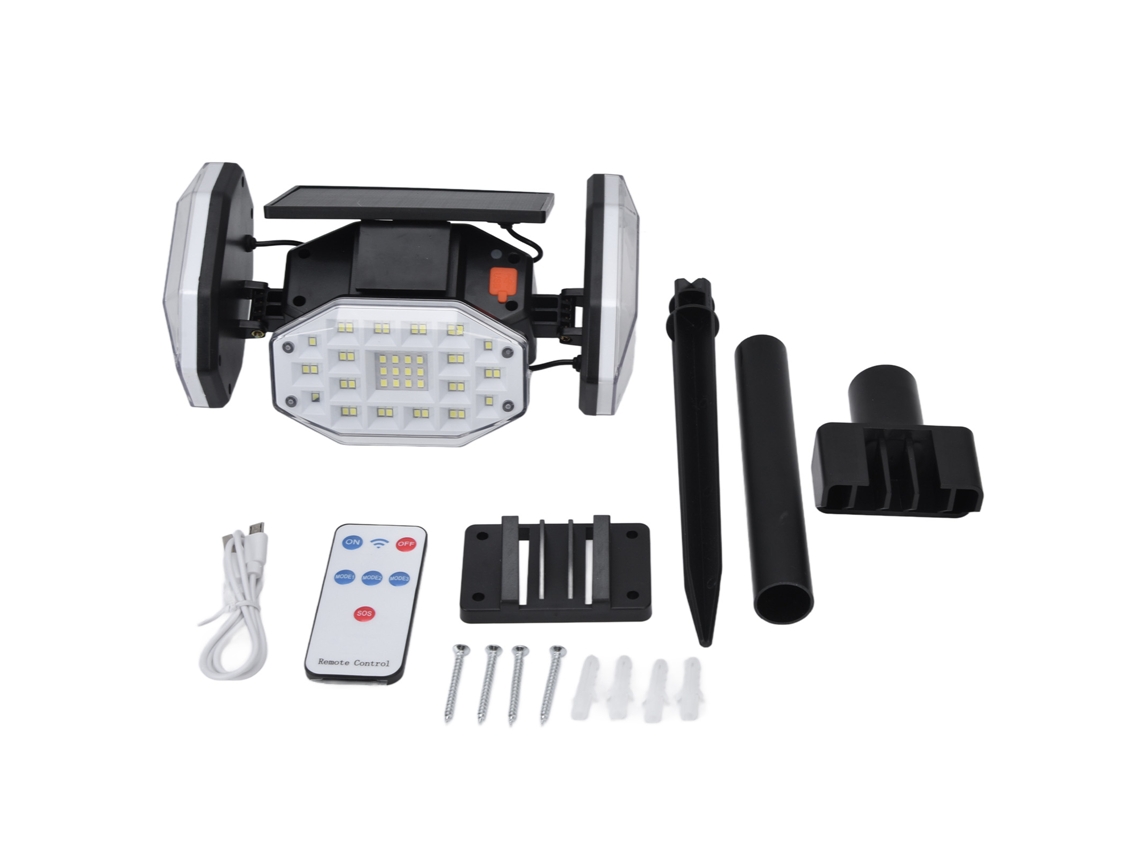 Lâmpada de Parede Solar 164 LED 2000lm IP65 Decorativa Jardim