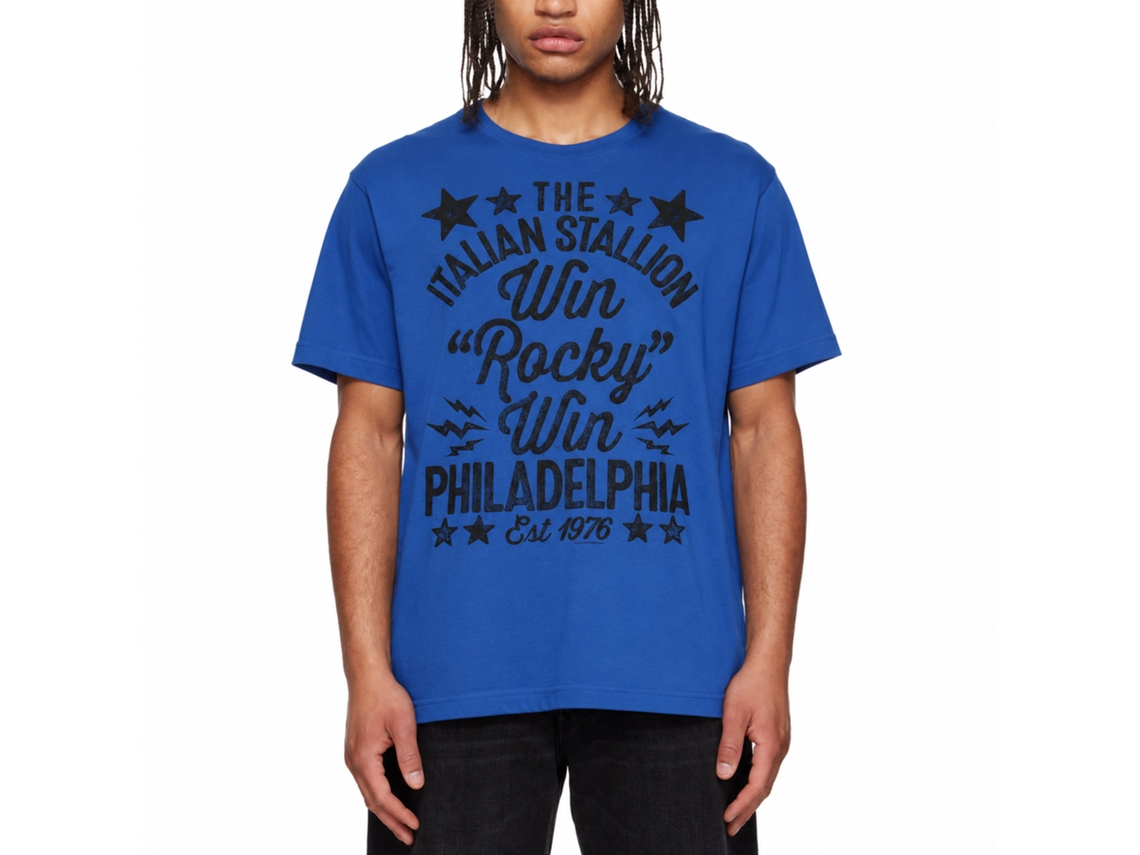 Rockinstone Rocky Movie Win Handmade Solid Royal Adult T-shirt Size:xxl