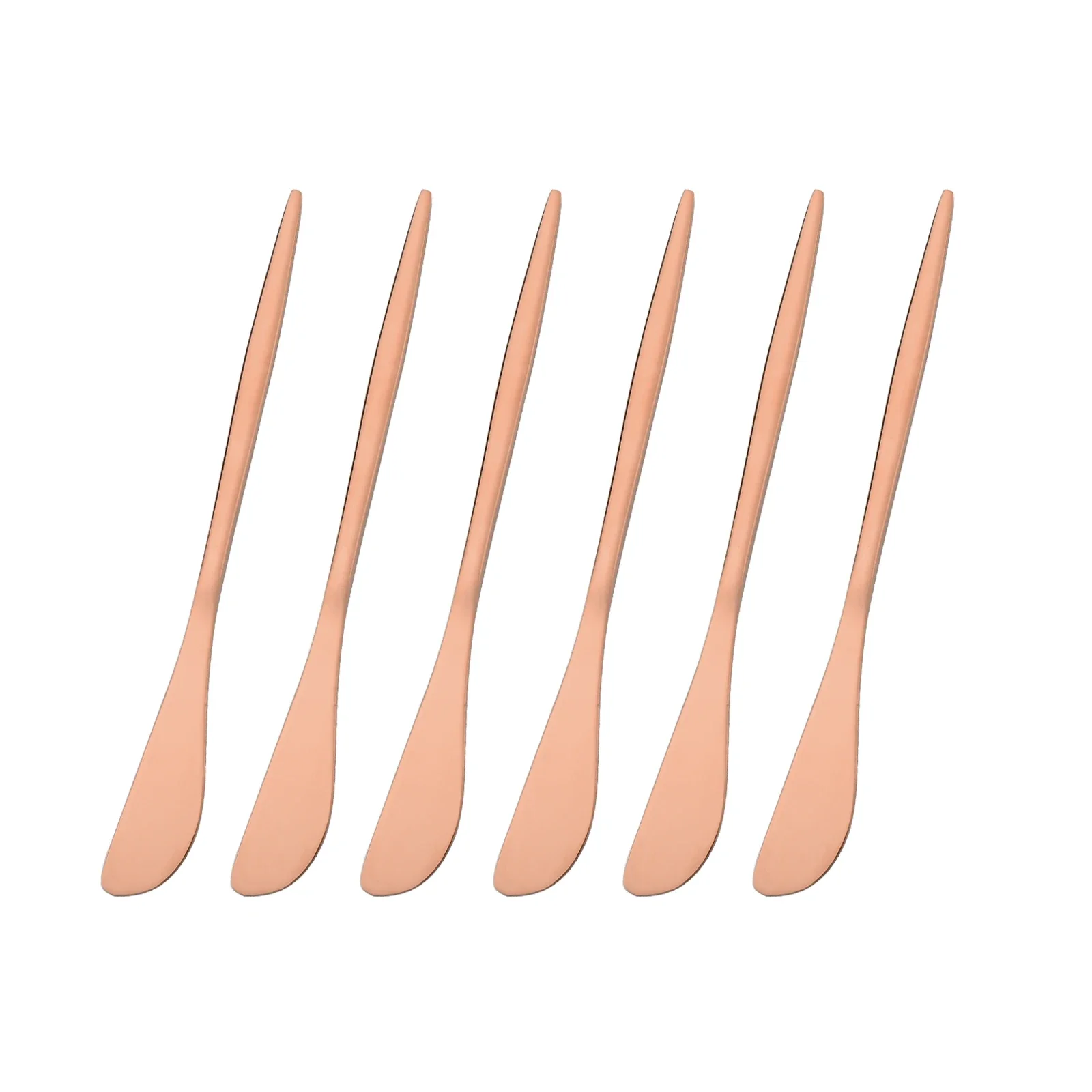 Faca para Manteiga, Cortador de Queijo, Aço Inoxidável, Utensílios de Cozinha MDUG (ouro Rosa, Conjunto de 6 Peças)