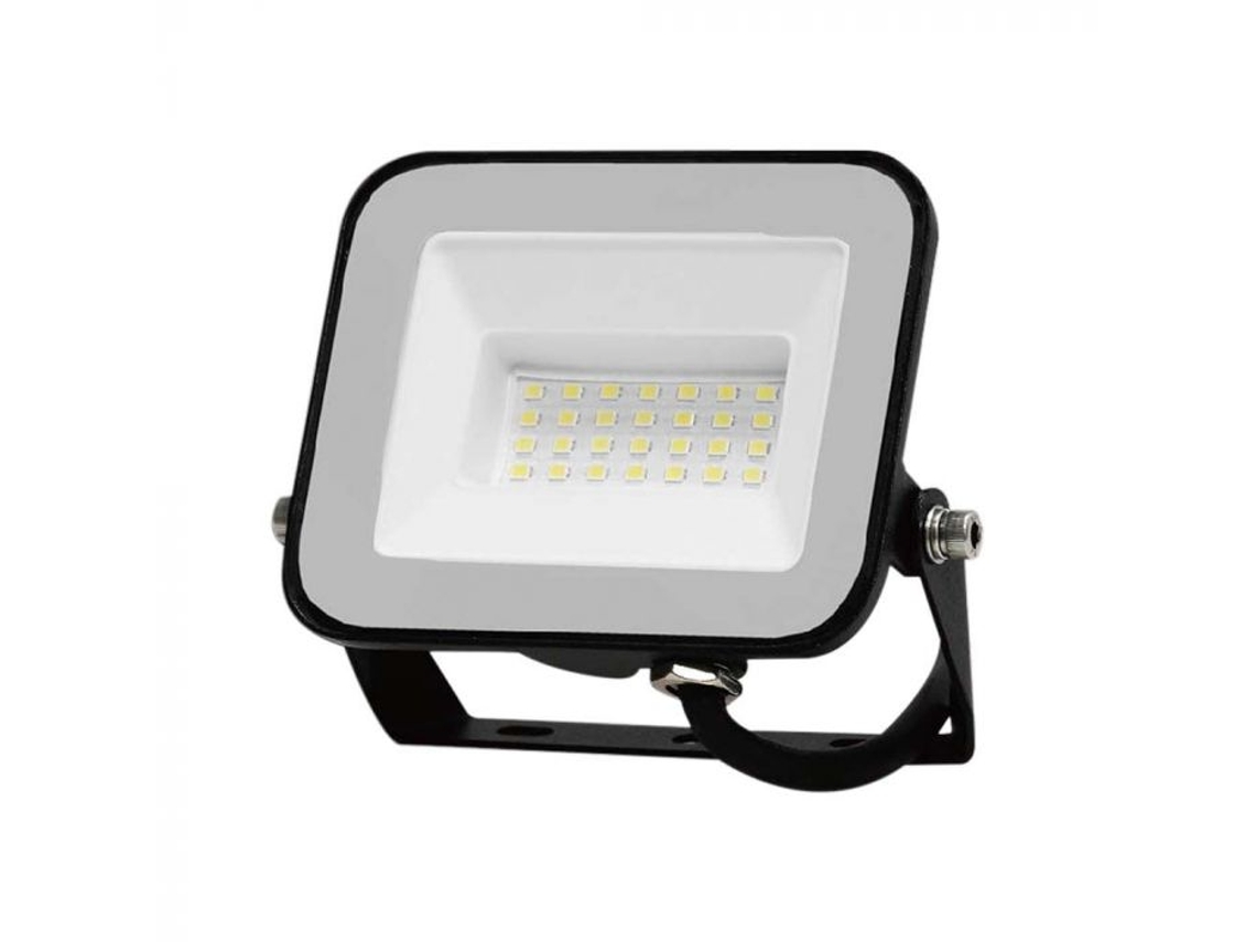 Projetor Led Chip Samsung 20w 4000k Corpo Preto/vidro Cinza V Tac