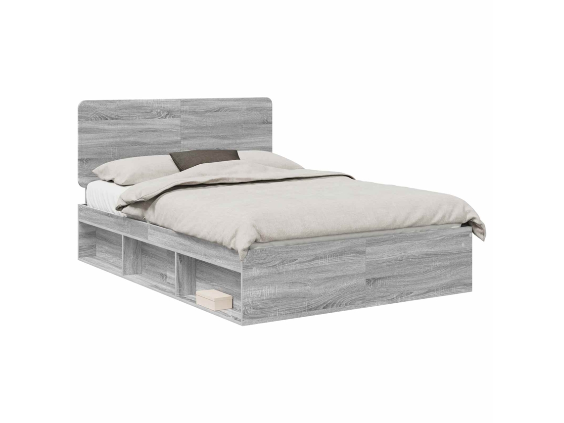 Estrutura da Cama com Cabeceira Cinza Sonoma 140x200 cm MAISON EXCLUSIVE