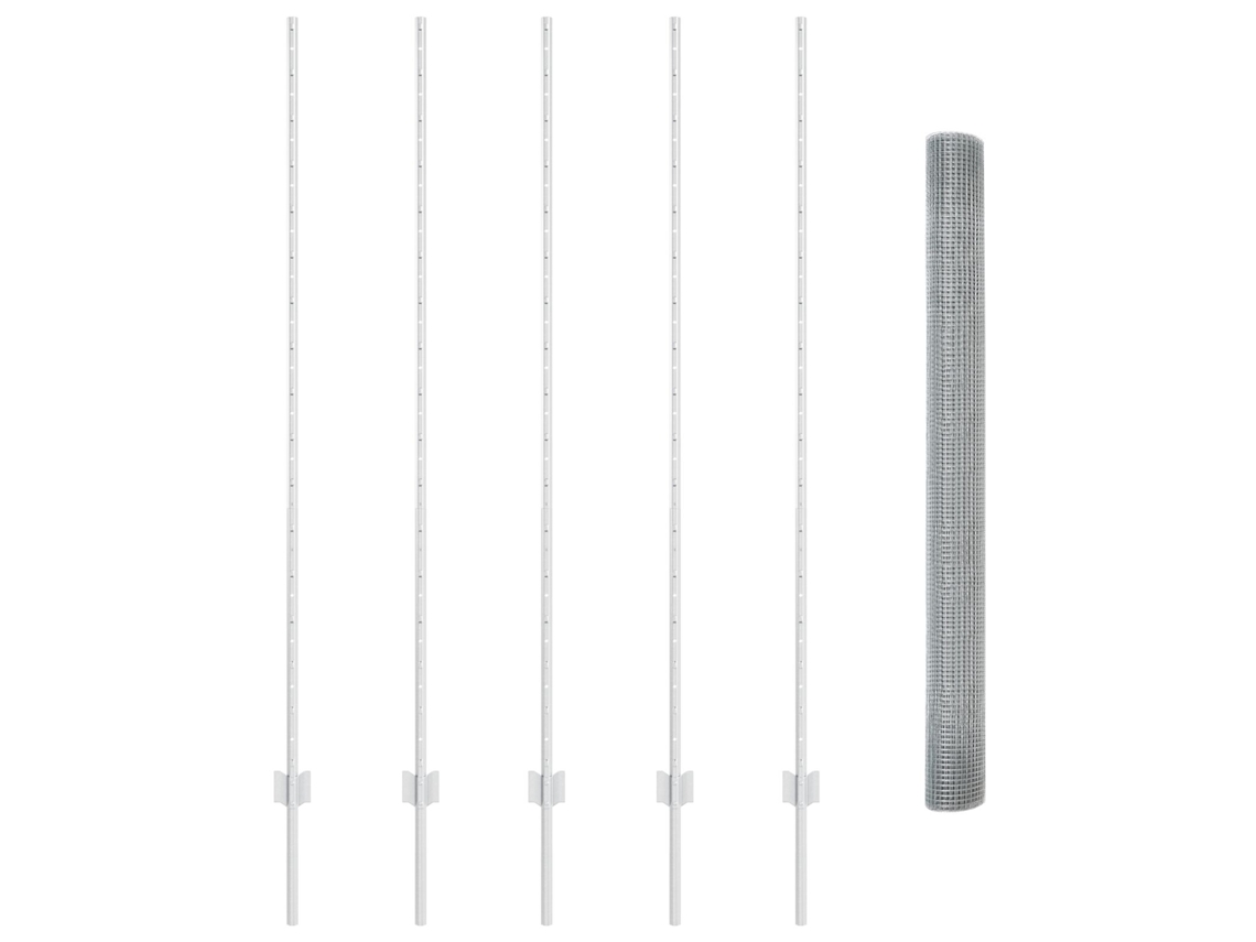 Conjunto 1 Cerca Externa Vidaxl Prateado Aço (10 X 1,6 M)