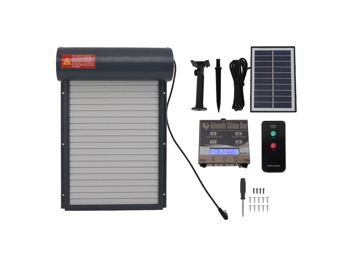 Portão Automático Solar para Galinheiro com Temporizador e Sensor de Luz LAXISCREED