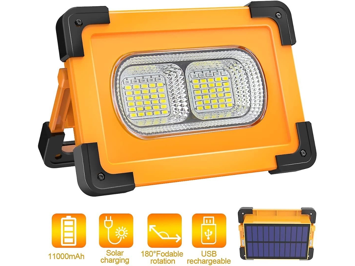 Rebe luz de Emergência Led Recarregável 80w com Painel Solar 4 Modos Portátil para Camping e Trabalhos Diy