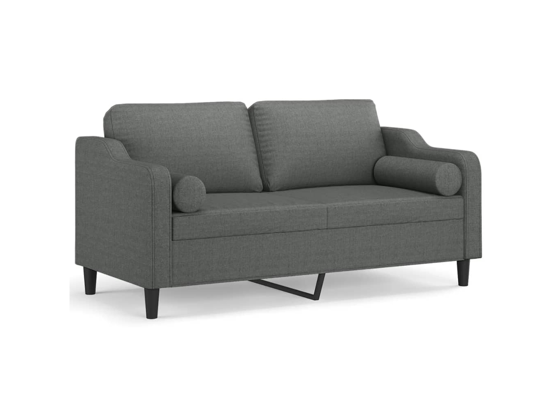 Maison Exclusive - Sofá 2 Lugares +almofadas Decorativas 140cm Tecido Cinza-escuro