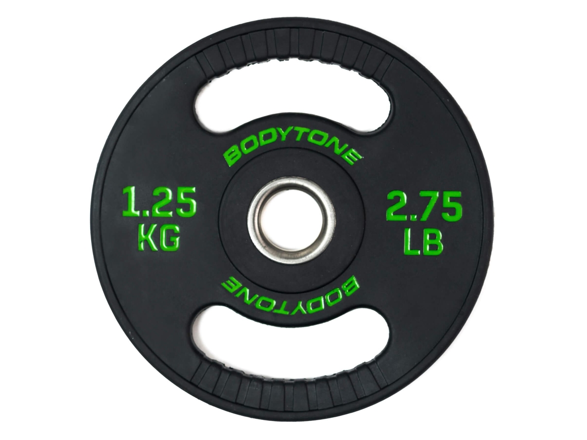 Disco de Musculação BODYTONE de Borracha de com Pega 1,25 kg