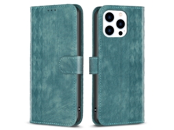 Capa Para Iphone 15 Pro Max Pele Sintética Verde