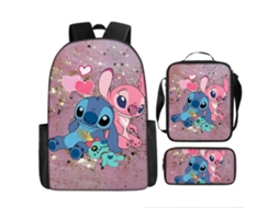 Conjunto Escolar 3 Peças, Modelo Novo, Estampa De Desenho Animado Com Mochila