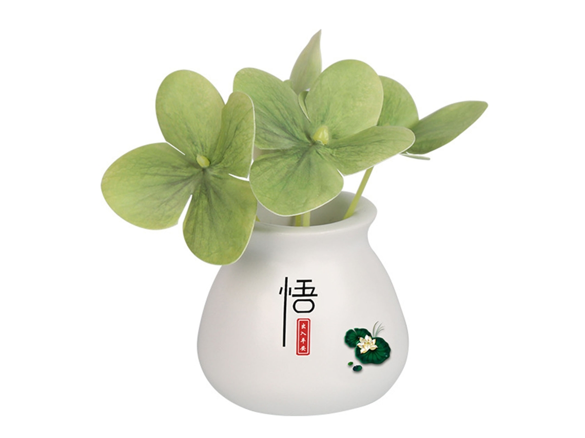 Vaso de flores artificial Rebe em resina, ideal para decoração de carro, escritório ou mesa.