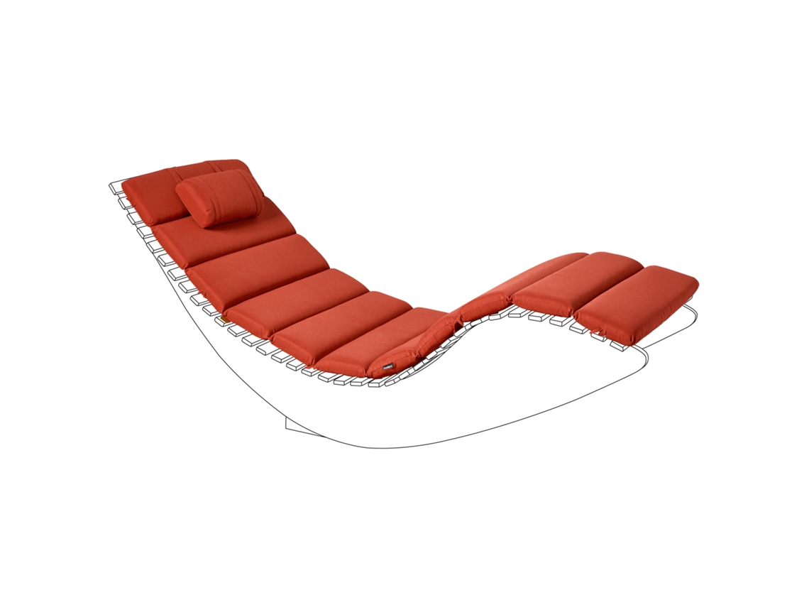 Almofada Para Espreguiçadeira Beliani Brescia Premium De Poliéster Vermelho 180x60x5