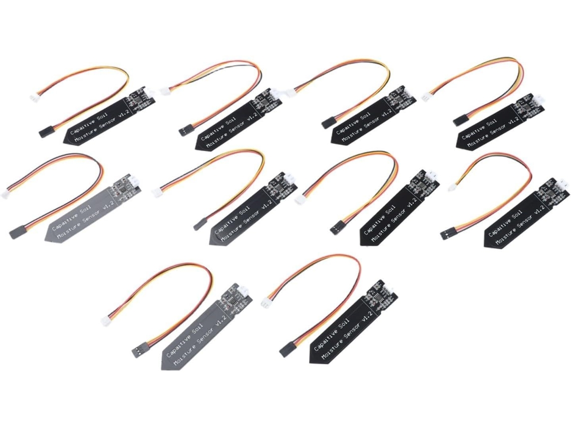 Pacote Com 10 Módulos Sensores Capacitivos De Umidade Do Solo, Saída Analógica 3, 3v A 5, 5v, Pcb Resistente