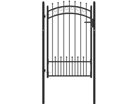 Portão para cerca com espetos 100x150 cm aço preto