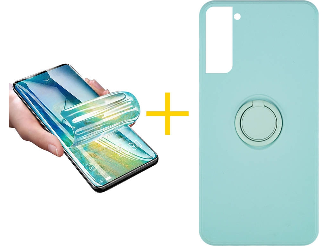 Capa + Película para Samsung Galaxy S21 Plus 5G SKYHE Verde Água