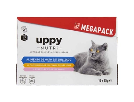 Comida Húmida Para Gato Adulto Hipoalergénica Frango E Salmão Saquetas Uppy Nutri