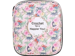 Bolsa Para Agulhas De Crochê, Armazenamento Vazia Com Zíper E Bolsos Malha Diversas Acessórios Tricô, Kit Crochê (pi Aquaforge