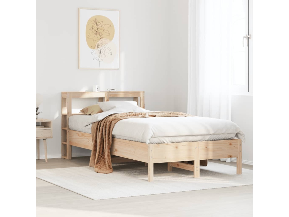 Cama Sem Colchão 120x190 Cm Madeira De Pinho Maciça