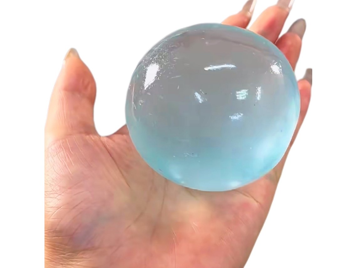 Bola Antiestresse Artesanal de Óleo de Coco Azul Menta, Brinquedo Totalmente Feito À Mão AQUAFORGE
