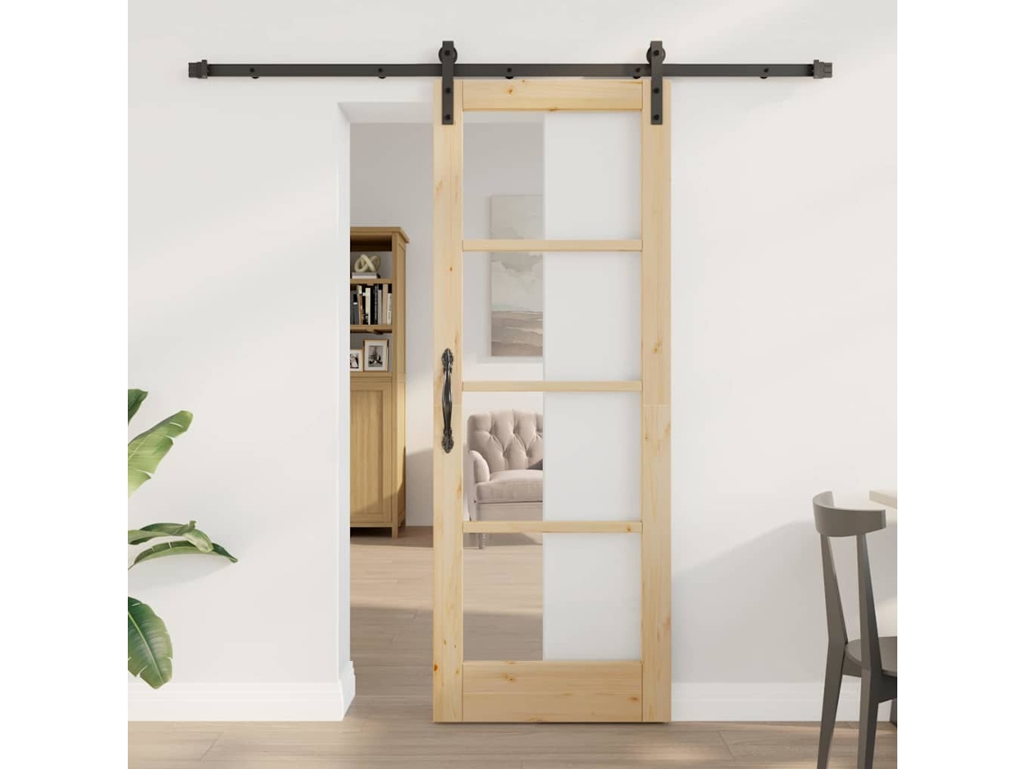 Vidaxl Porta Deslizante Orkdal Natural E Preto 73,5 X 198,5 Cm