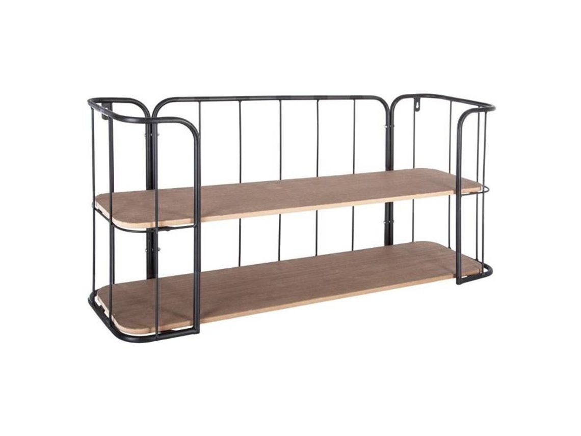 Estante De Parede Jordi 2 Níveis Metal Marrom L 75 XL 20 XH 36 Cm Atmosphera